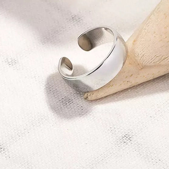 925 Sterling Silver 6 mm Adjustable Ring Womens Mens Girls Gifts