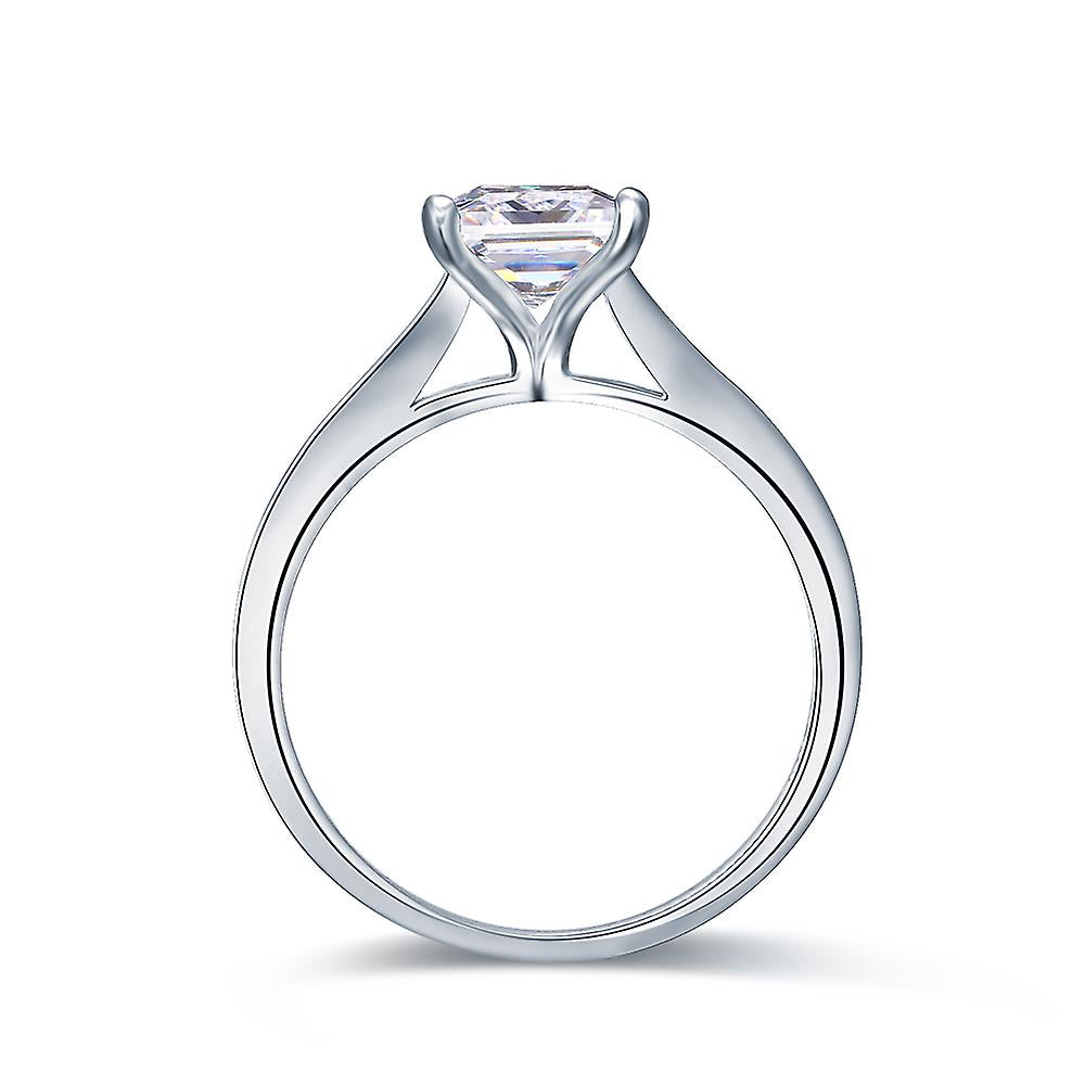 Solitaire Engagement Ring 925 Sterling Silver with Cubic Zirconia/CZ - 0.1cm