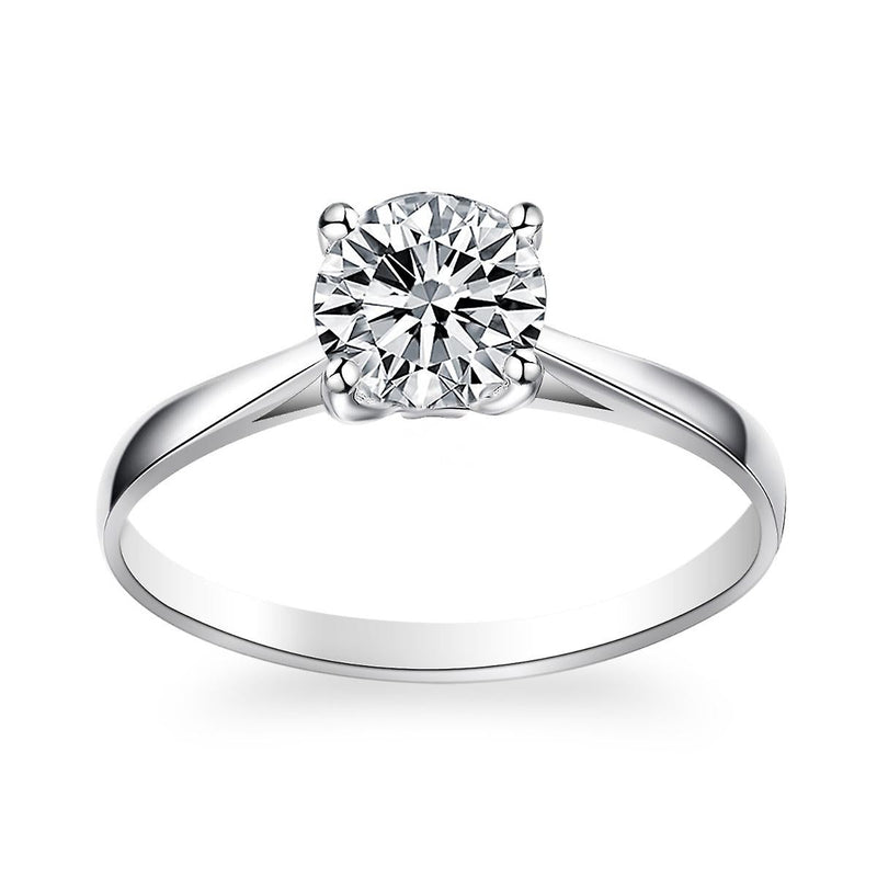 Solitaire Engagement Ring 925 Sterling Silver with Cubic Zirconia/CZ - 0.1cm