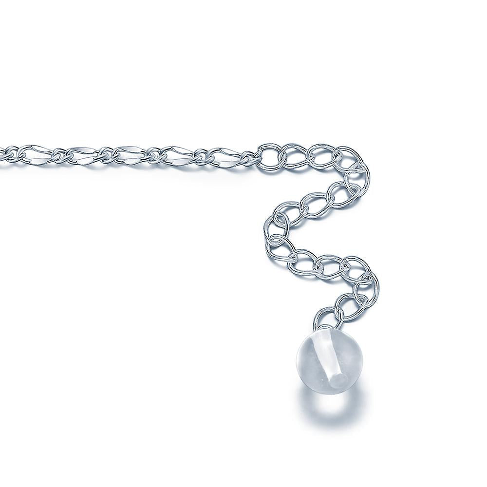 925 Sterling Silver Loop Chain Bead Charm Ankle Chain