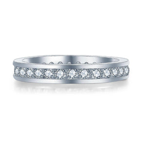 Sterling Silver White Cubic Zirconia CZ Full Eternity Ring Channel Set