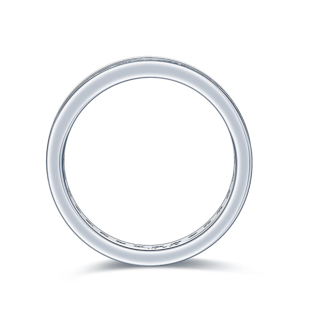 925 Sterling Silver Simulated Diamond Set Half Eternity Band Ring size J-U