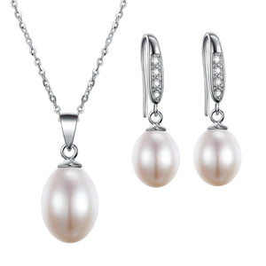 925 Sterling Silver Freshwater Pearl Faux Jewellery Set