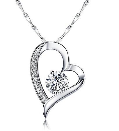 925 Sterling Silver Heart Solitaire Pendant Necklace