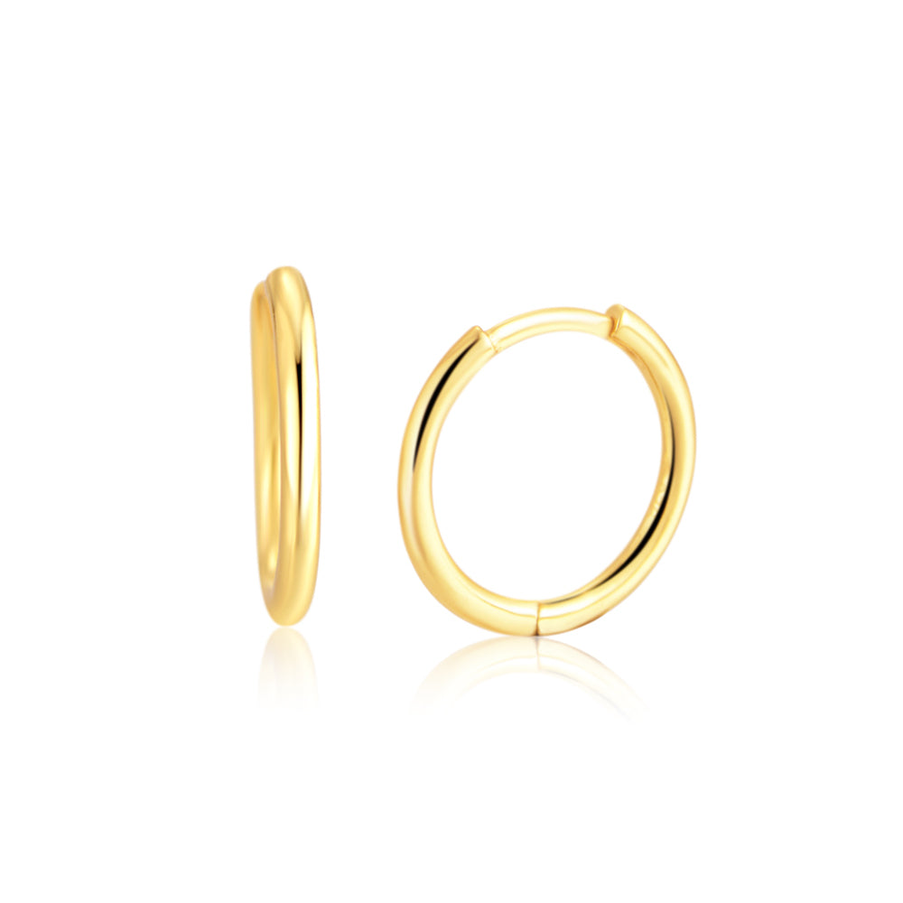 18ct Gold Plated Sleeper Hoop Earrings - Sizes 6mm / 7mm / 8mm / 9mm / 10mm
