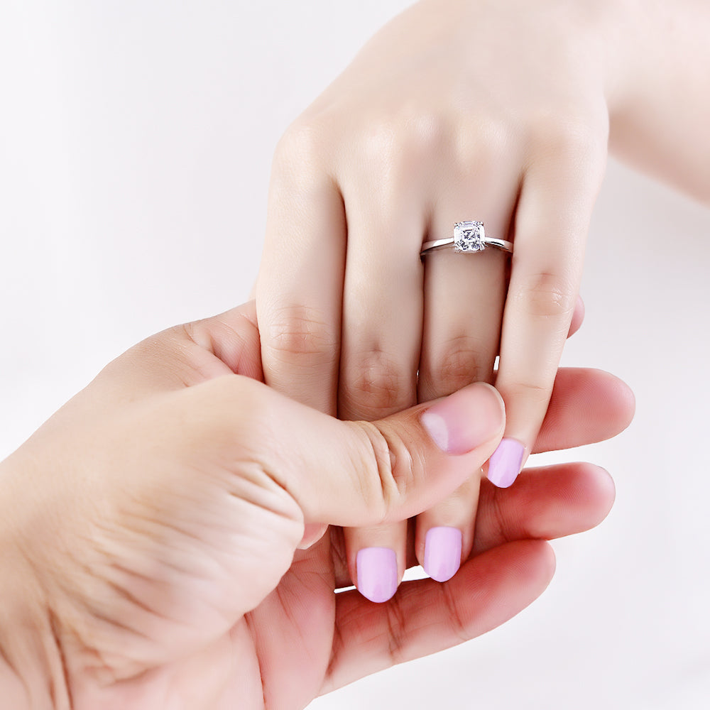 925 Sterling Silver 1.50ct Simulated Diamond Solitaire Engagement Ring size K-S