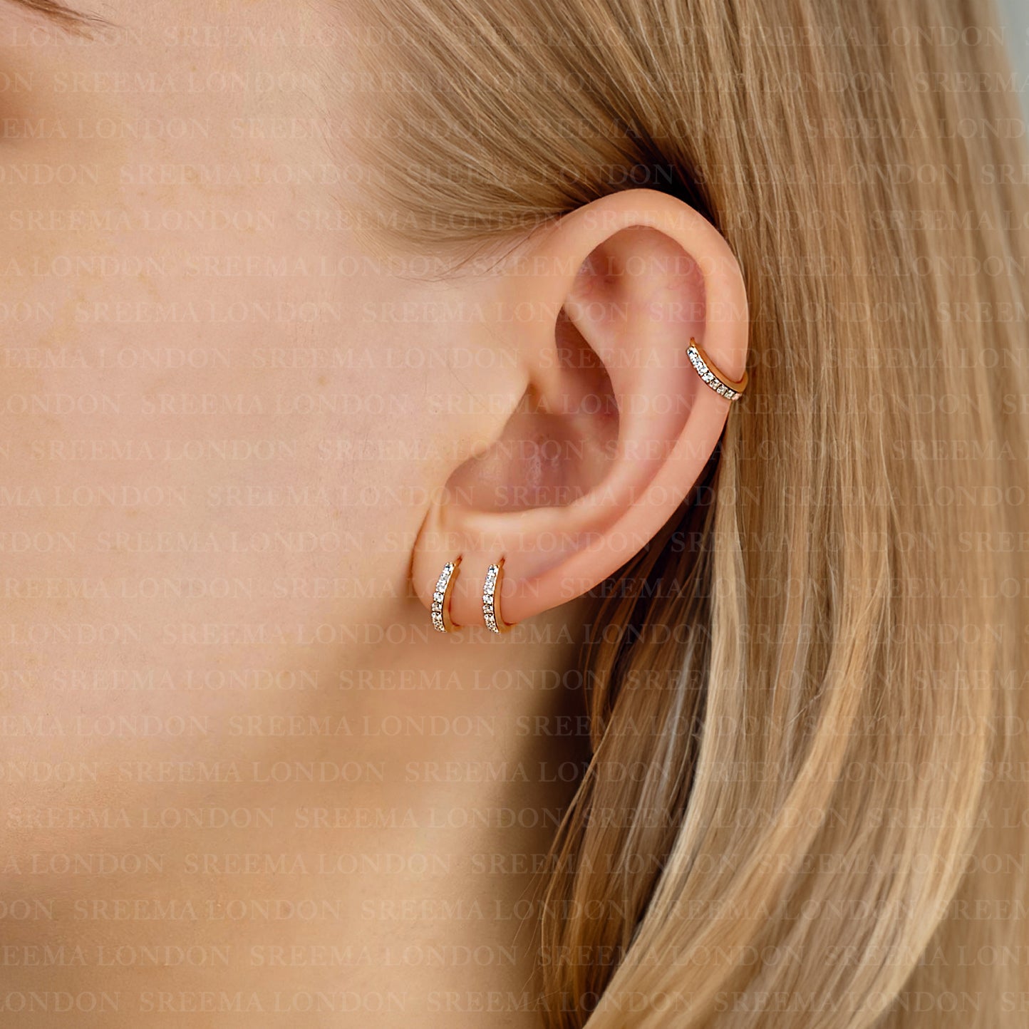 Huggie Hoop Earrings in Sterling Silver 925 with 18ct Gold Plating - Bethia Design