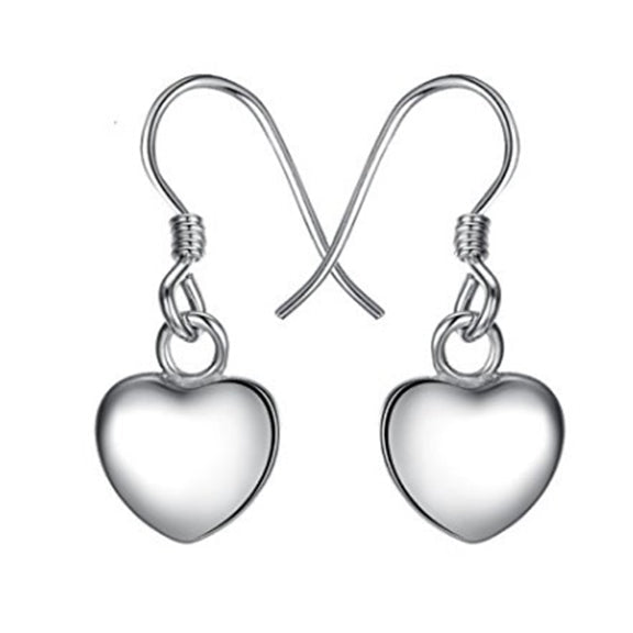 925 Sterling Silver Little Heart Charm Earrings