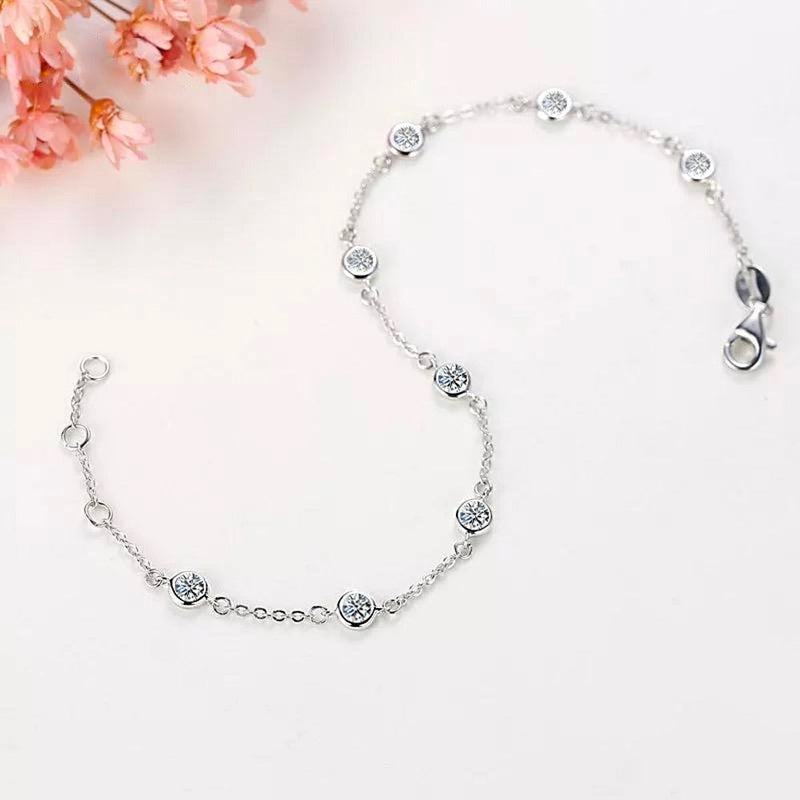 925 Sterling Silver Droplet Choker Necklace