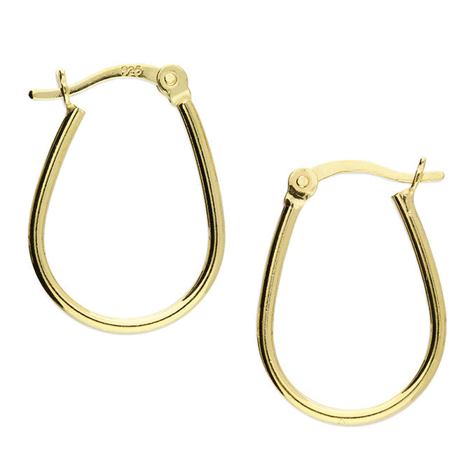 925 Sterling Silver French Lock Creole Hoop Sleeper Earrings