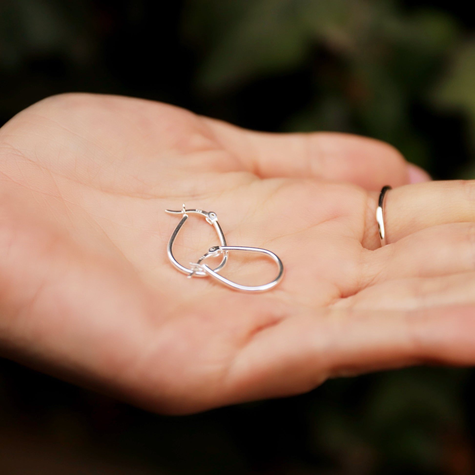 Plain Creole Hoop Earrings in Sterling Silver