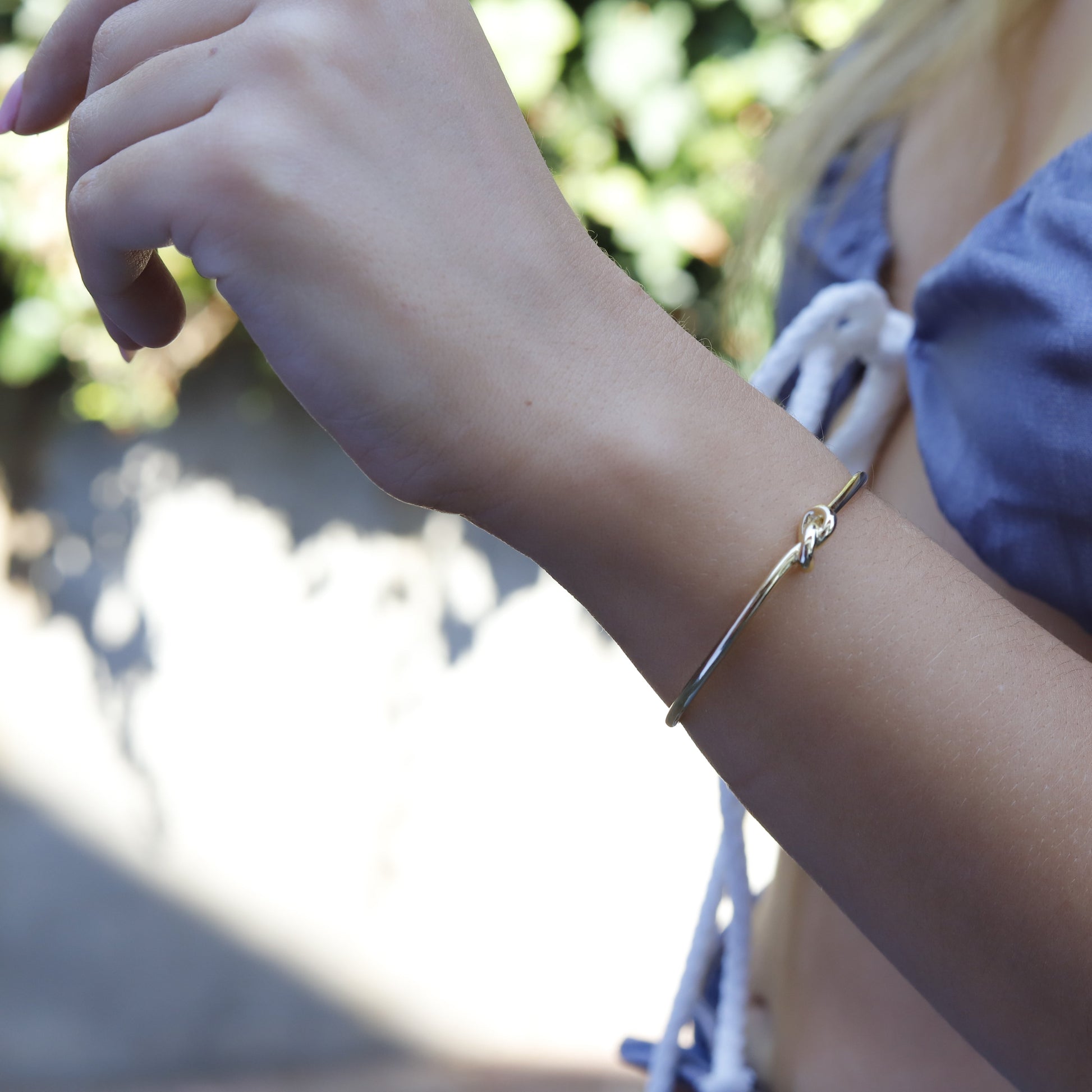 925 Sterling Silver Elegant Adjustable Love Knot Bracelet