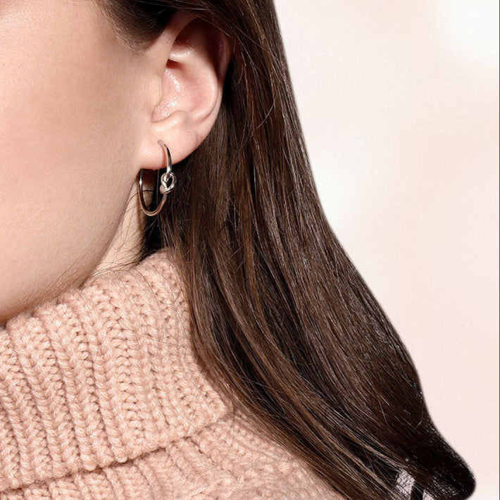 925 Sterling silver Knot Hoop Earrings