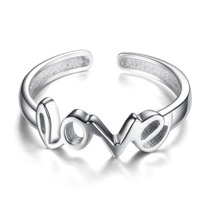 925 Solid Sterling Silver Love Band Adjustable Thumb Finger Toe Ring UK