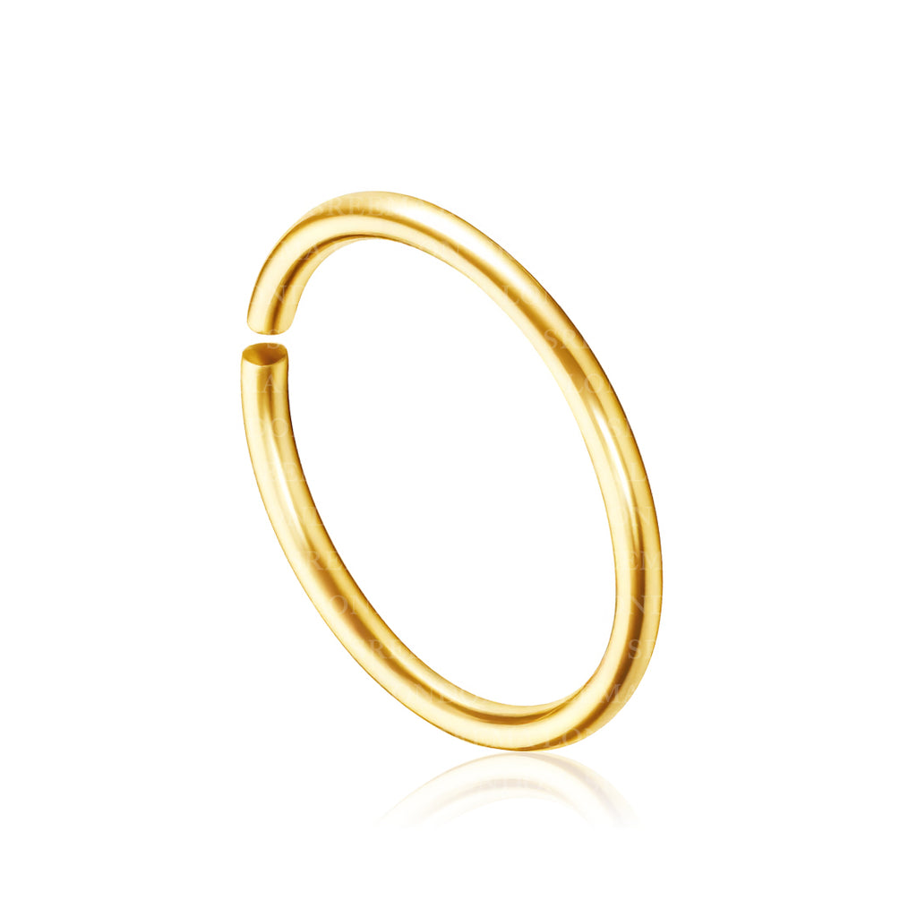 18ct Gold Plated Sleeper Open Hoop Earrings - Sizes 5/6/7/8/9/10 mm
