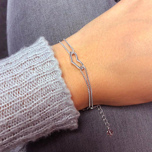 925 Solid Sterling Silver Charm Chain Bracelet Bangle Women Ladies Gift with Bag