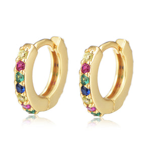 Silver Hoop Turquoise 18K Gold Plated Hoop Earrings Women Girls Jewellery Gift