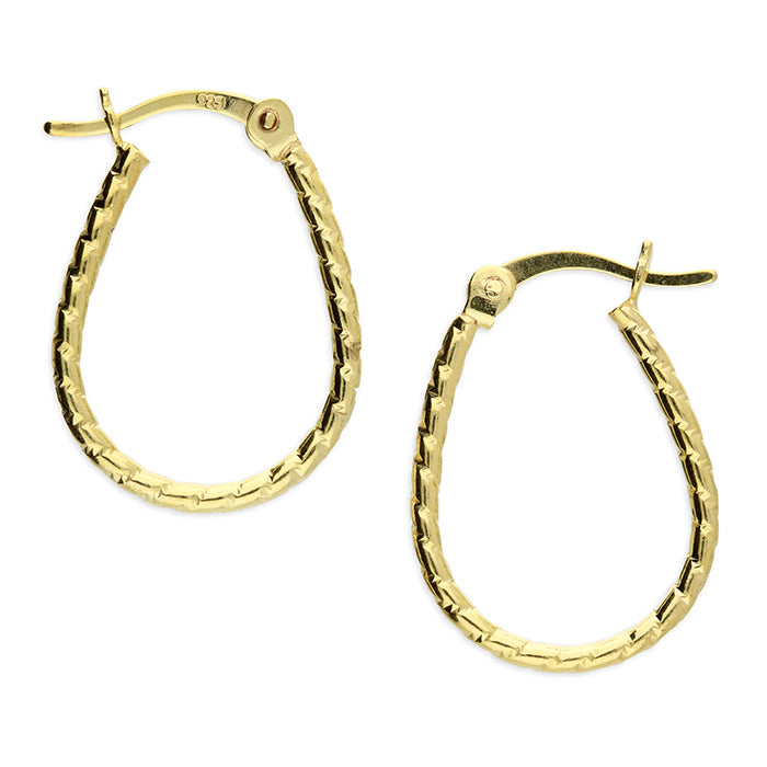 Plain Creole Hoop Earrings in Sterling Silver