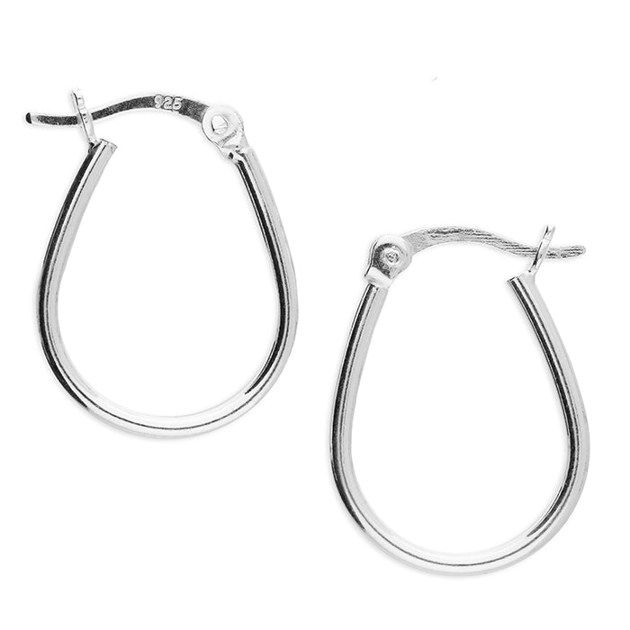 Plain Creole Hoop Earrings in Sterling Silver