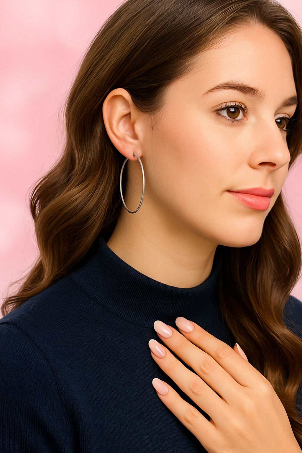 Women's Plain Sterling Silver Hoops