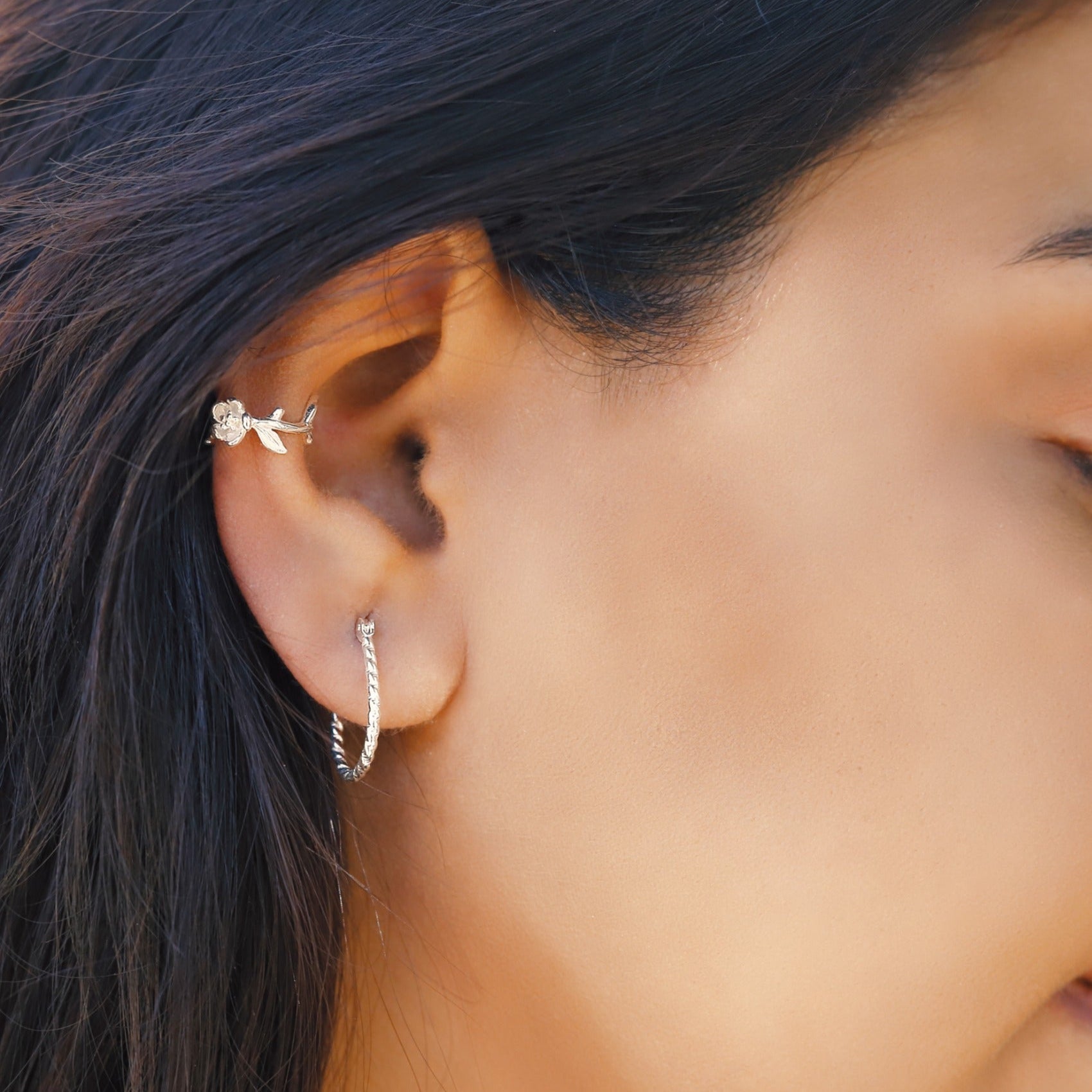 Plain Creole Hoop Earrings in Sterling Silver