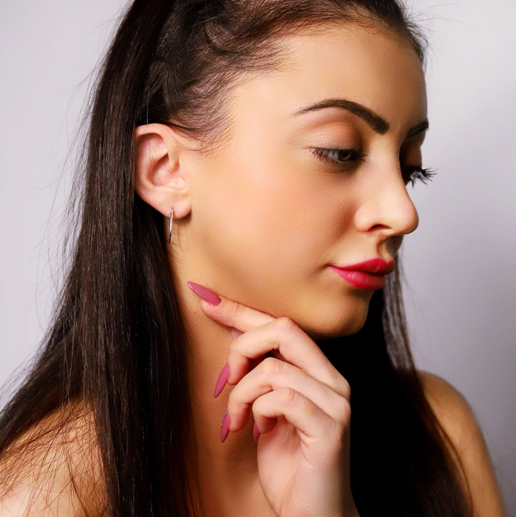 Plain Creole Hoop Earrings in Sterling Silver