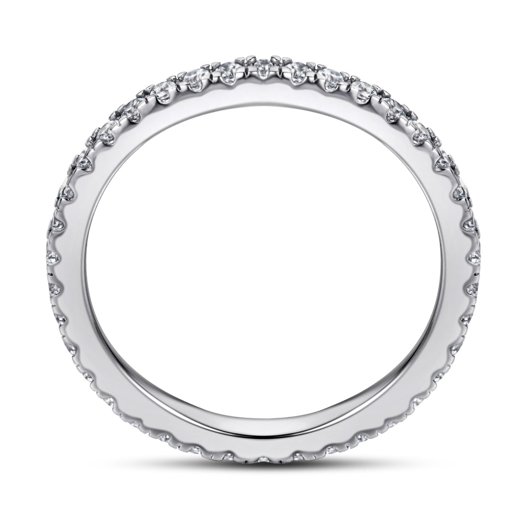 Sterling Silver Ring Full Eternity Ring Claw set Eternity Band Dainty Staking Ring
