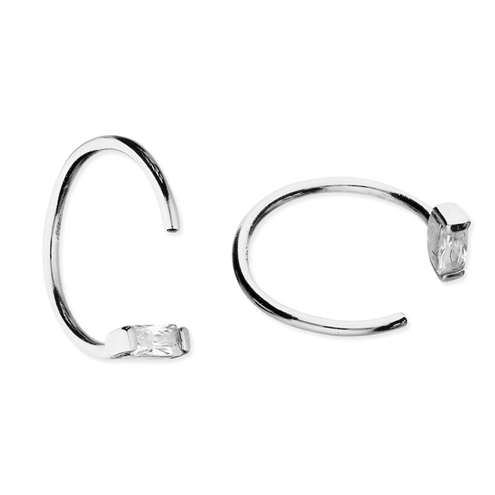 Sterling Silver 925 Solid open sleeper hoop