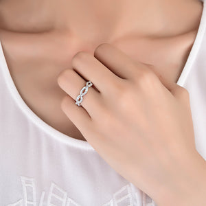 Rings 925 Sterling Silver Genuine Infinite Flower Sparkling Princess Heart Women