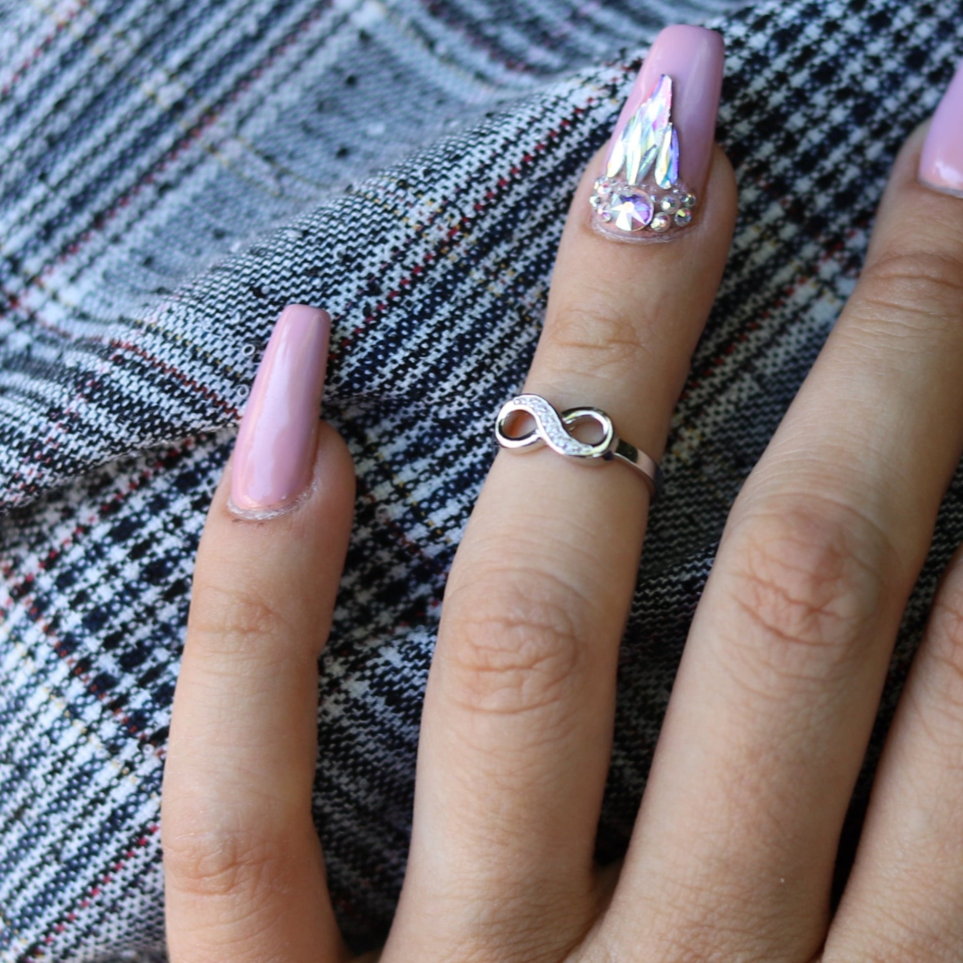 925 Solid Sterling Silver Infinity Band Adjustable Thumb Finger Toe Ring UK