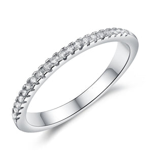 Sterling Silver Ring Half Eternity Ring Claw set Eternity Band Dainty Staking Ring