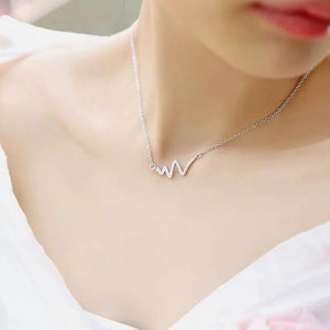 925 Sterling Silver Heartbeat Necklace