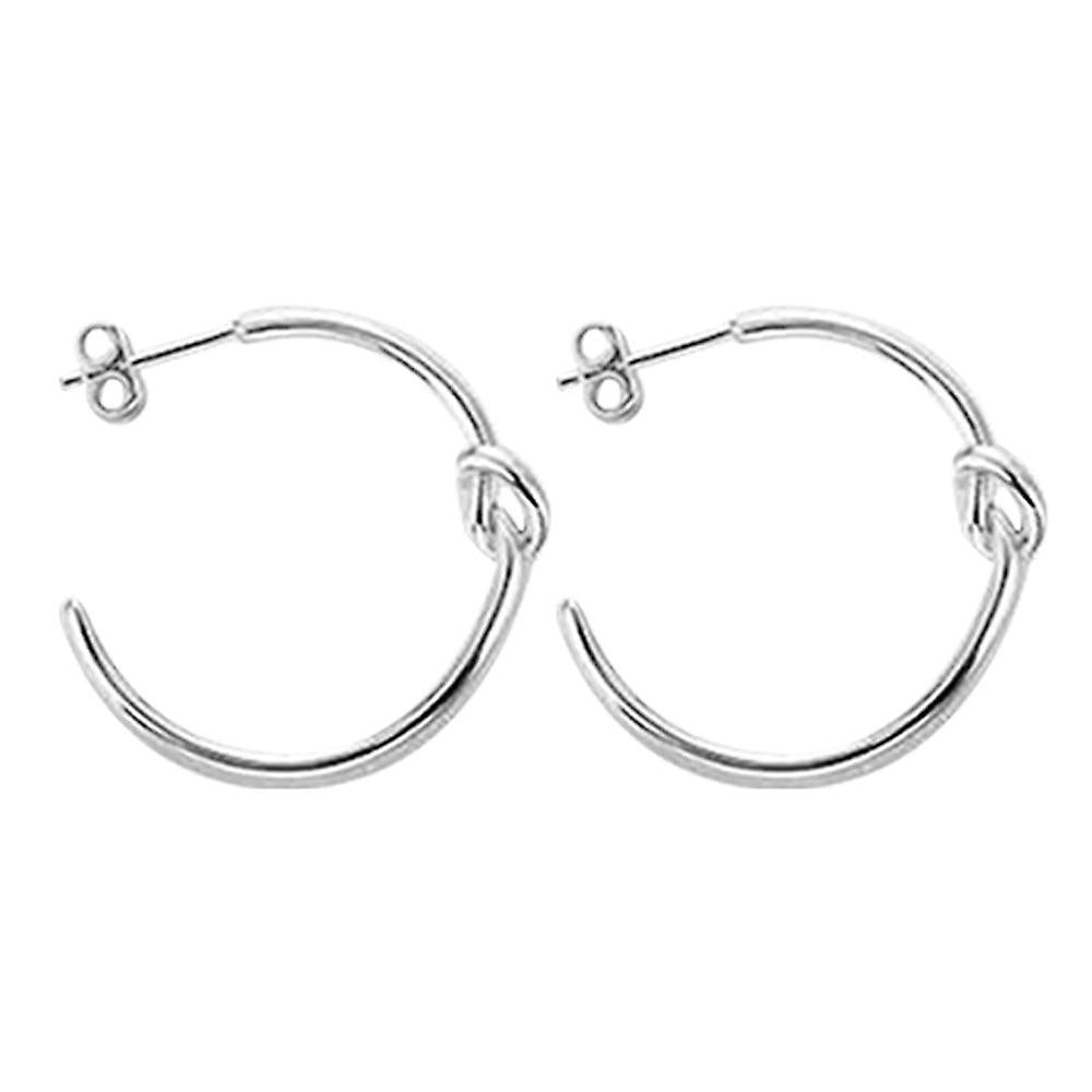 Silver Knot Hoop Earrings