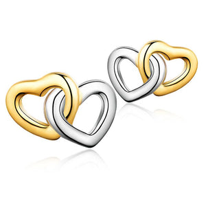 925 Sterling Silver Intertwined Heart Earrings