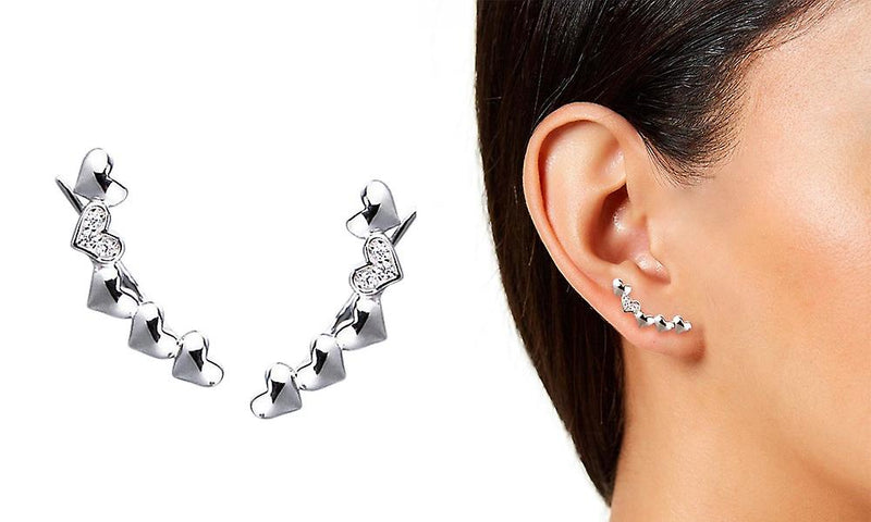 Heart Climber Earrings