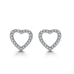 925 Sterling Silver 7 Mm Elegant Heart Stud Earrings