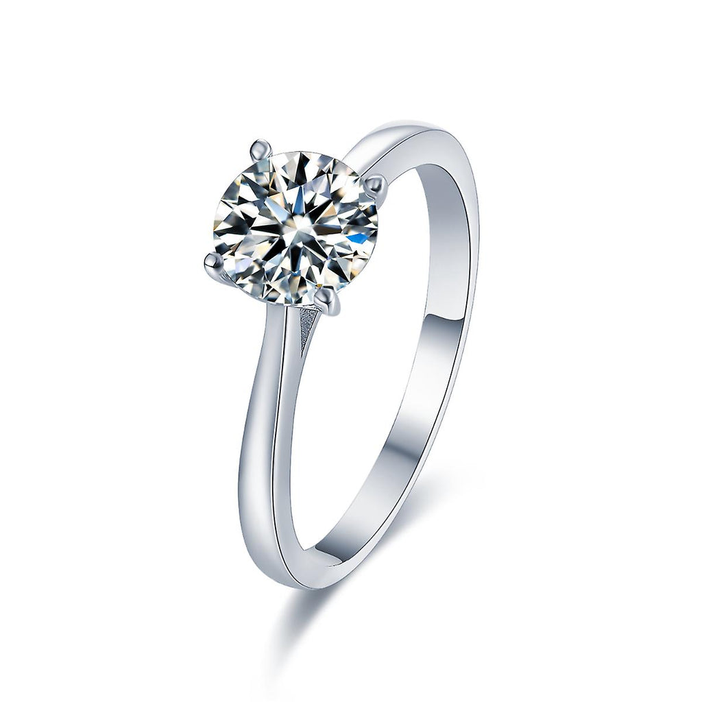 Sterling Silver Engagement Ring and Wedding Ring Set