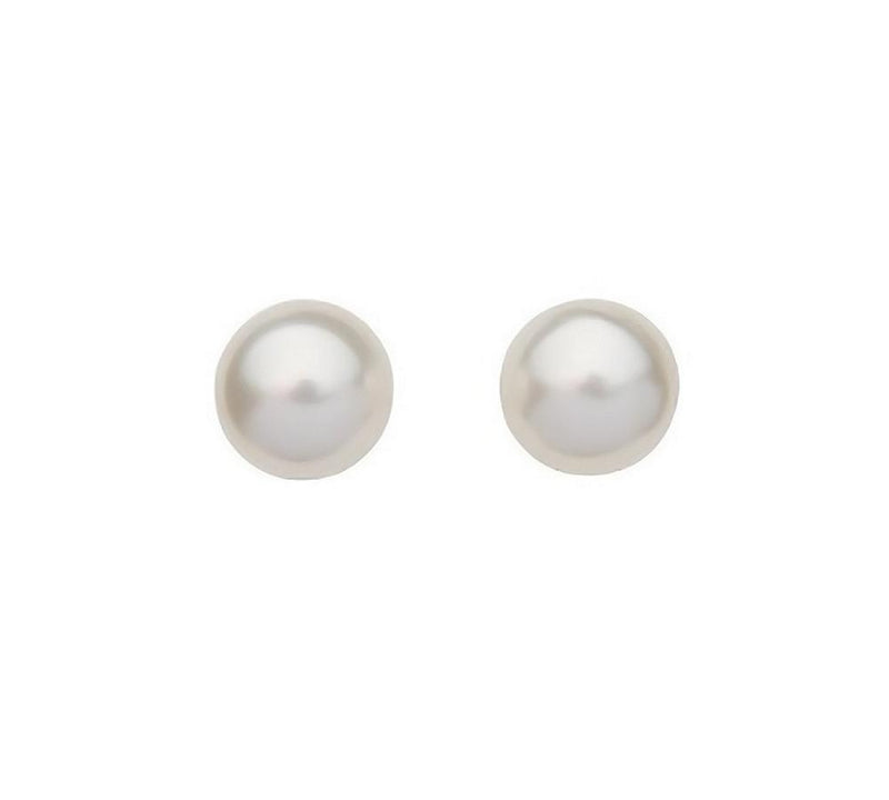 925 Sterling Silver Freshwater Button Pearl Stud Earrings
