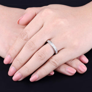 925 Sterling Silver Princess Cut Half Eternity Wedding Band Ring