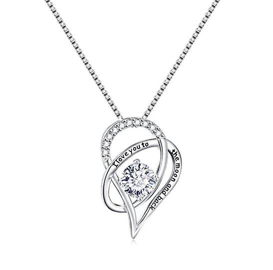 925 Sterling Silver I Love You To The Moon And Back Pendant Necklace
