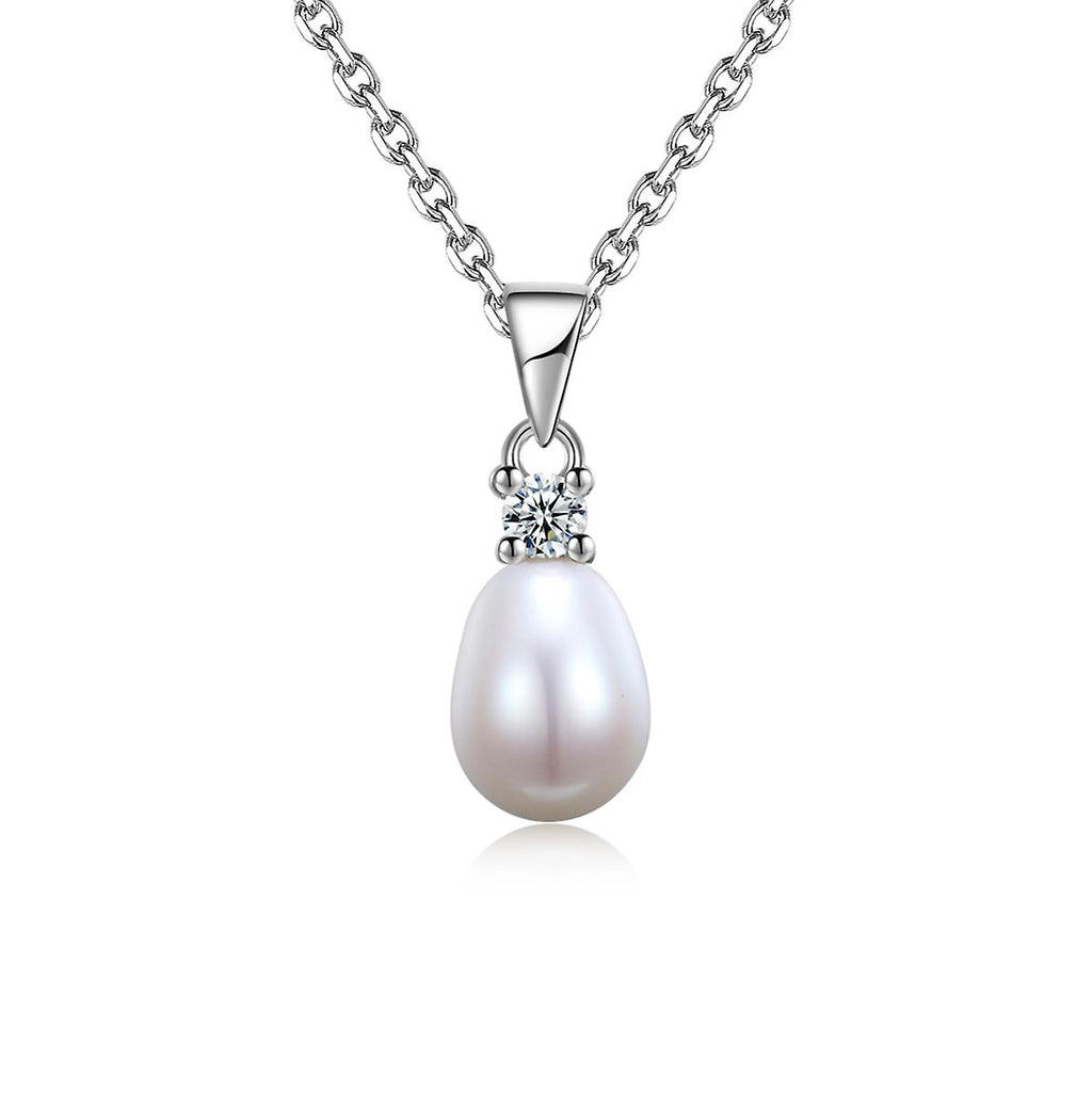 925 Sterling Silver Dazzling Button Pearl Jewellery Set