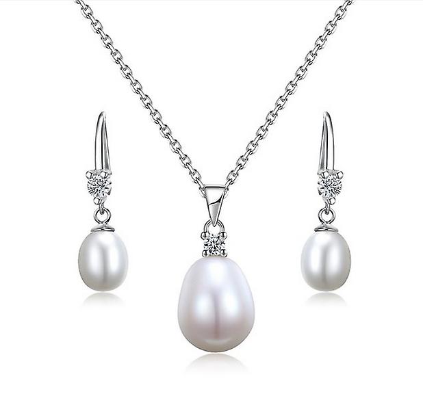 925 Sterling Silver Single Stone Freshwater Pearl Jewellery Set