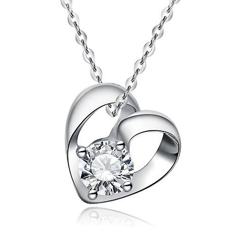 925 Sterling Silver Heart Stud Earrings And Necklace Set