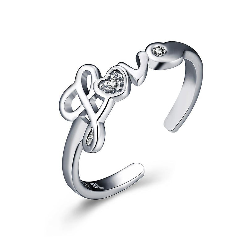 Sterling Silver Love Letters Knuckle Toe Ring
