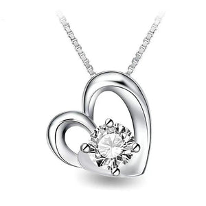 925 Sterling Silver Heart To Heart Pendant Necklace