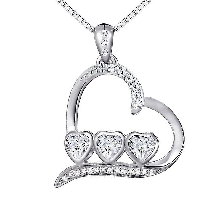 925 Sterling Silver Bezel Heart Necklace